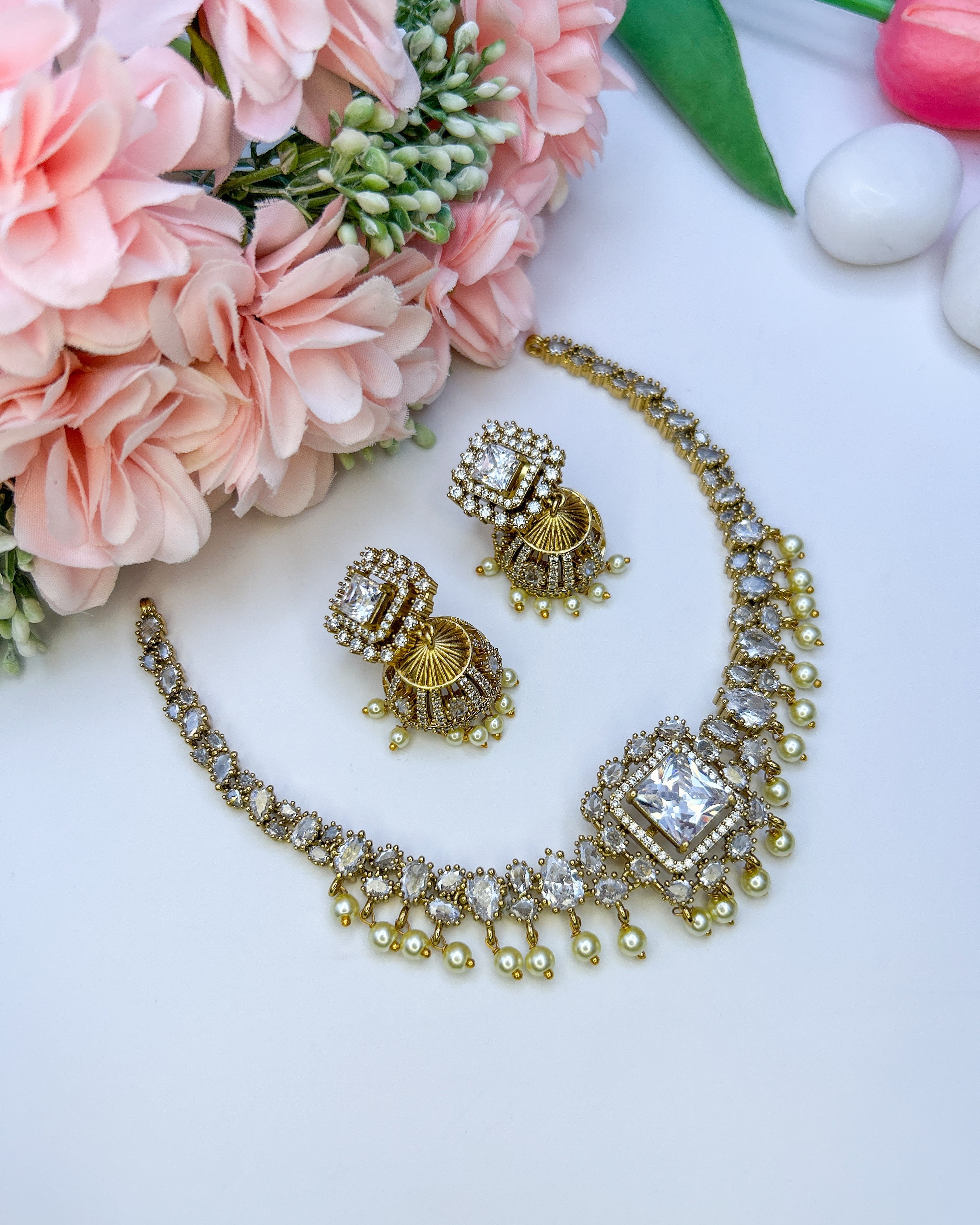 5-in-1 AD emerald necklace set NK-050