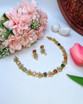 Pastel Multicolored Stone Floral Necklace