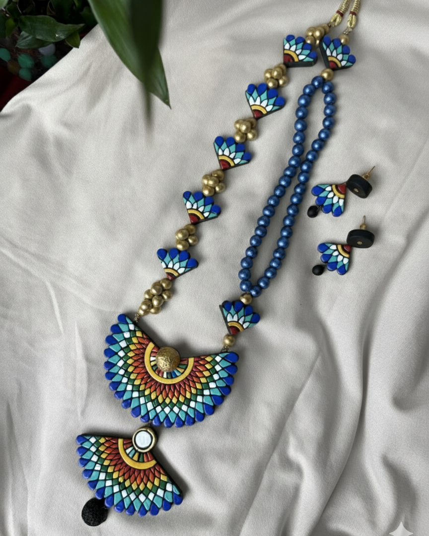 Artisanal handcrafted colorful terracotta jewelry TR-017