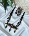 Hand-painted black terracotta jewelry set TR-019