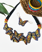 Vibrant butterfly terracotta jewelry set TR-020 & TR-021