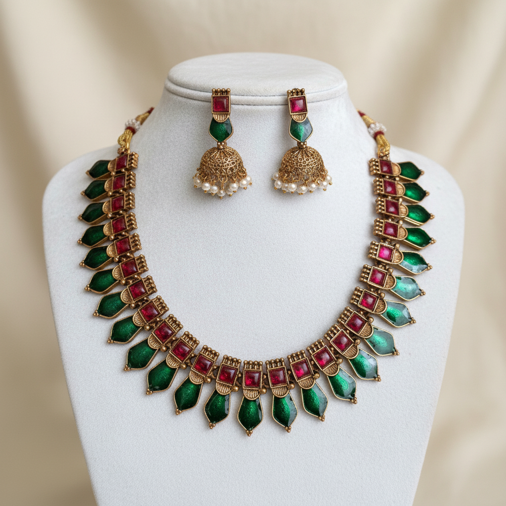 Heritage Green Magenta Palakka Set NK-033