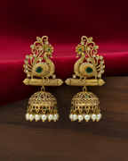 Regal Peacock Silhouette Drop Earrings ER-006