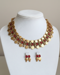 Traditional Red stone Kasu Mala Necklace NK-035