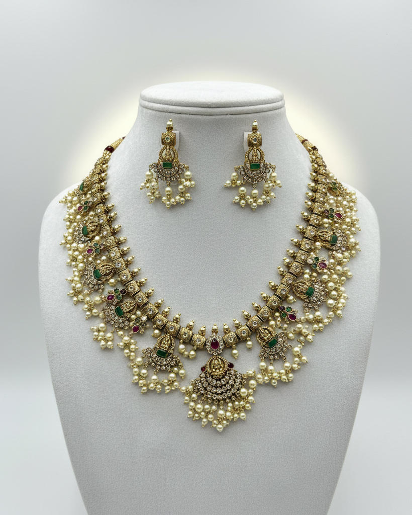 Antique Gold Guttapusalu Pearl Set NK-004