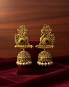 Regal Peacock Silhouette Drop Earrings ER-006