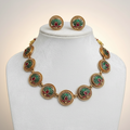 Antique Green Lotus Meenakari Set NK-040