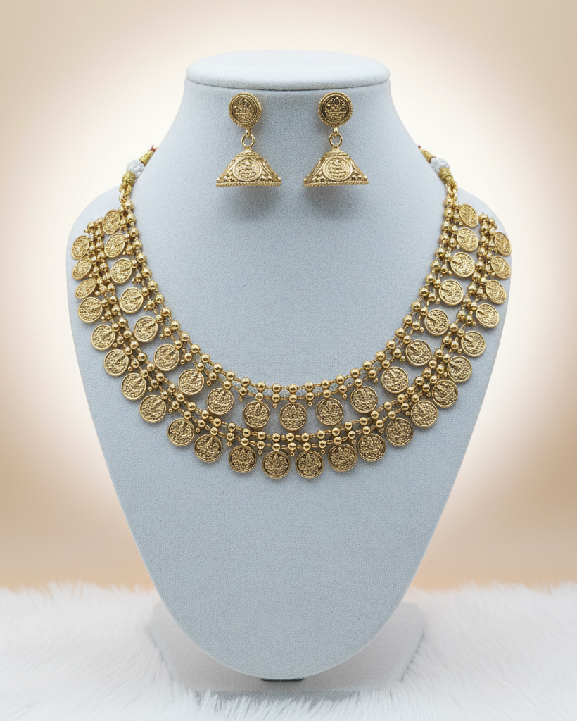 Two-Layer Antique Kasu Necklace NK-038