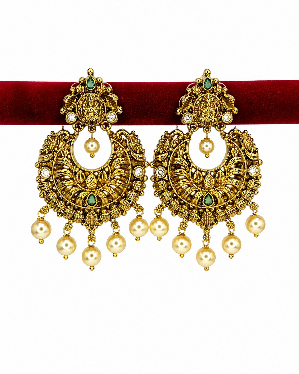 Royal Antique Pearl Chandbalis NK-011