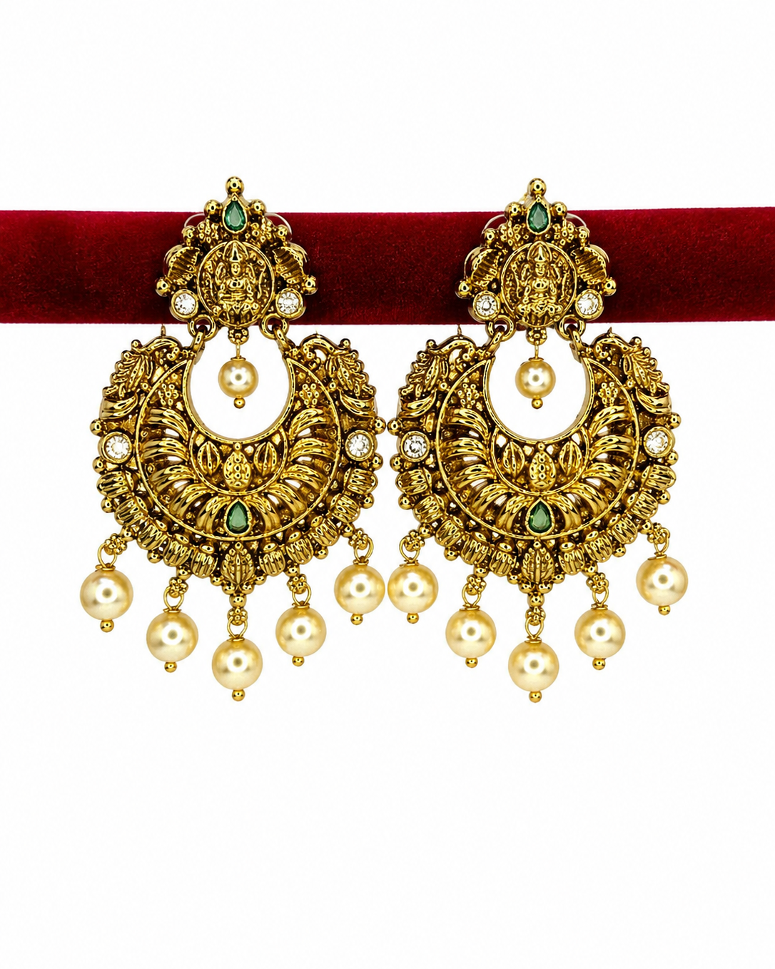 Royal Antique Pearl Chandbalis NK-011