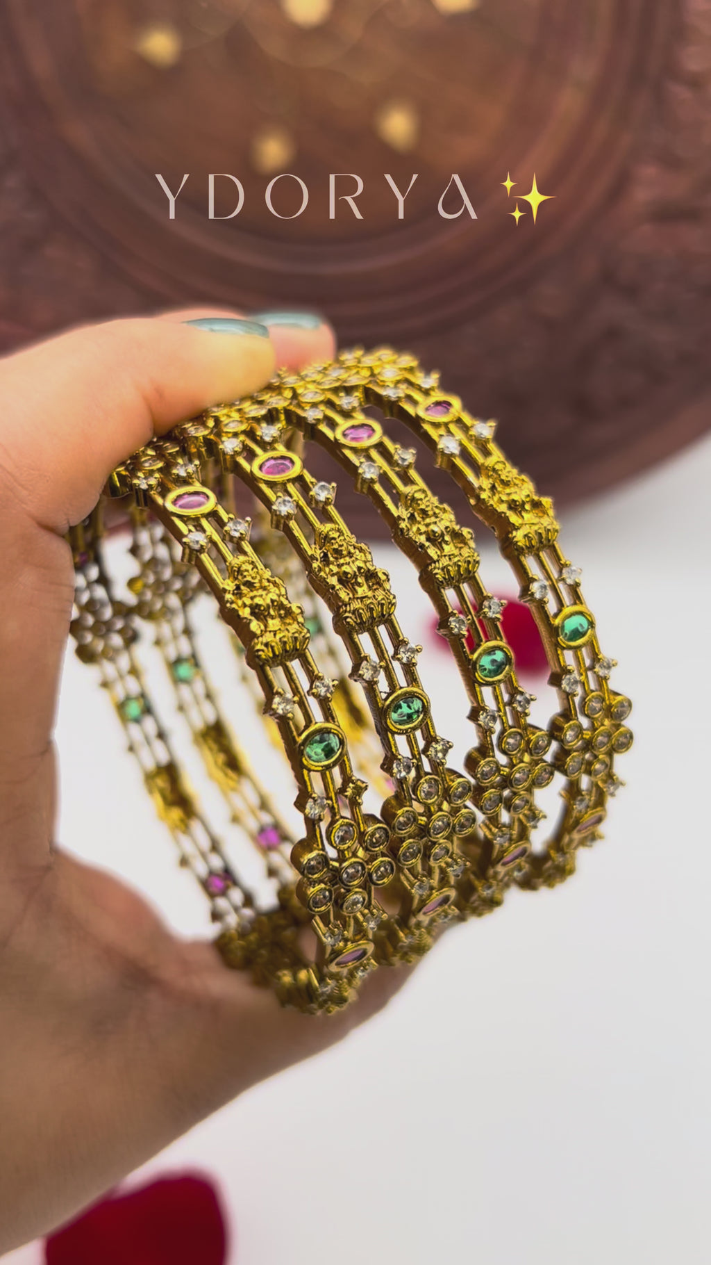 Lakshmi stone temple bangles BG-004