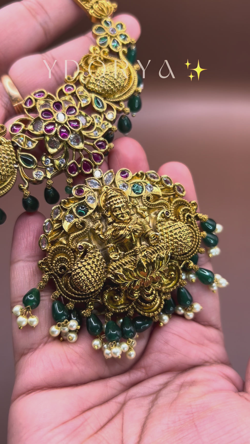 Antique Temple Lakshmi peacock set NK-016