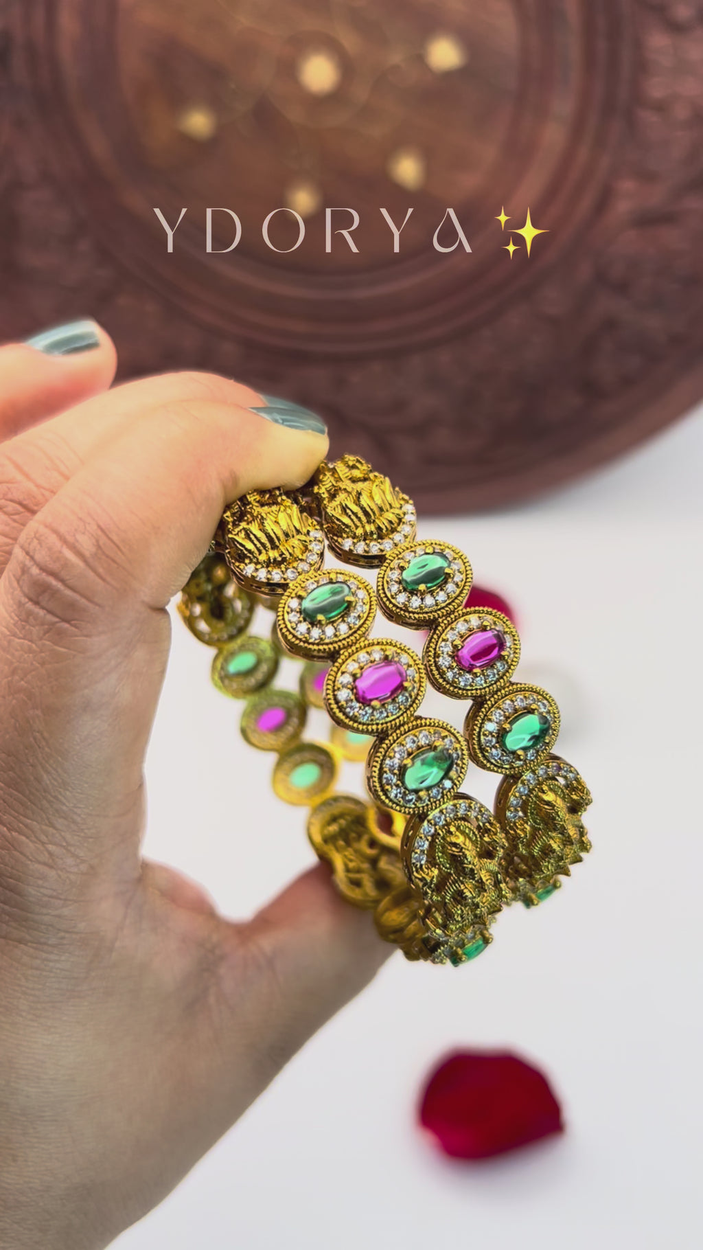 Lakshmi antique stone bangles BG-005