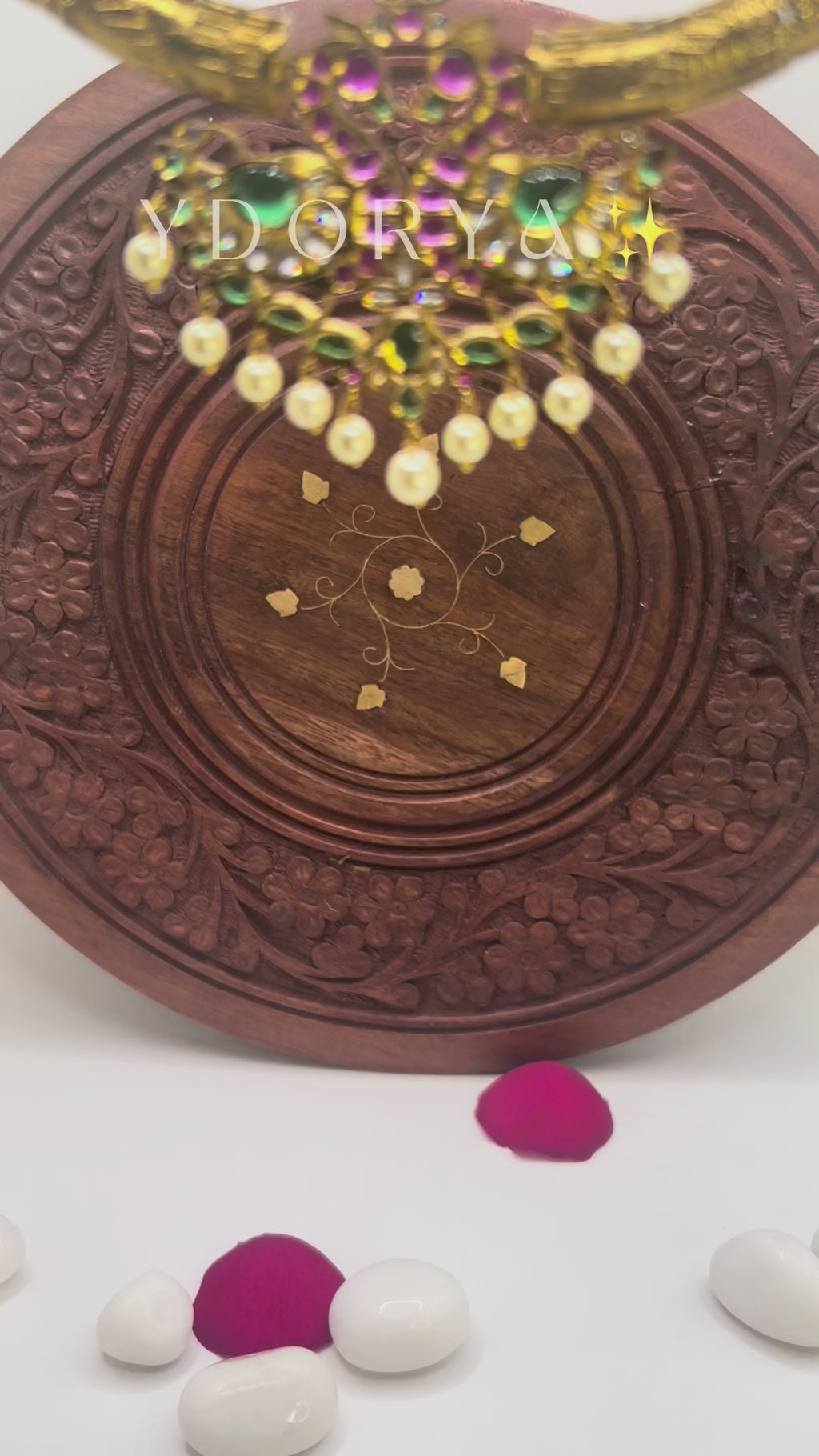 Ornate peacock gemstone jewelry set NK-020