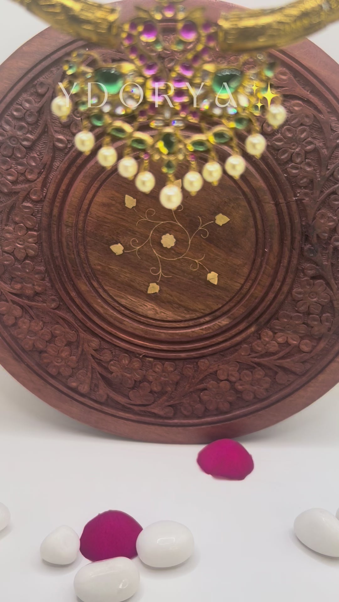 Ornate peacock gemstone jewelry set NK-020