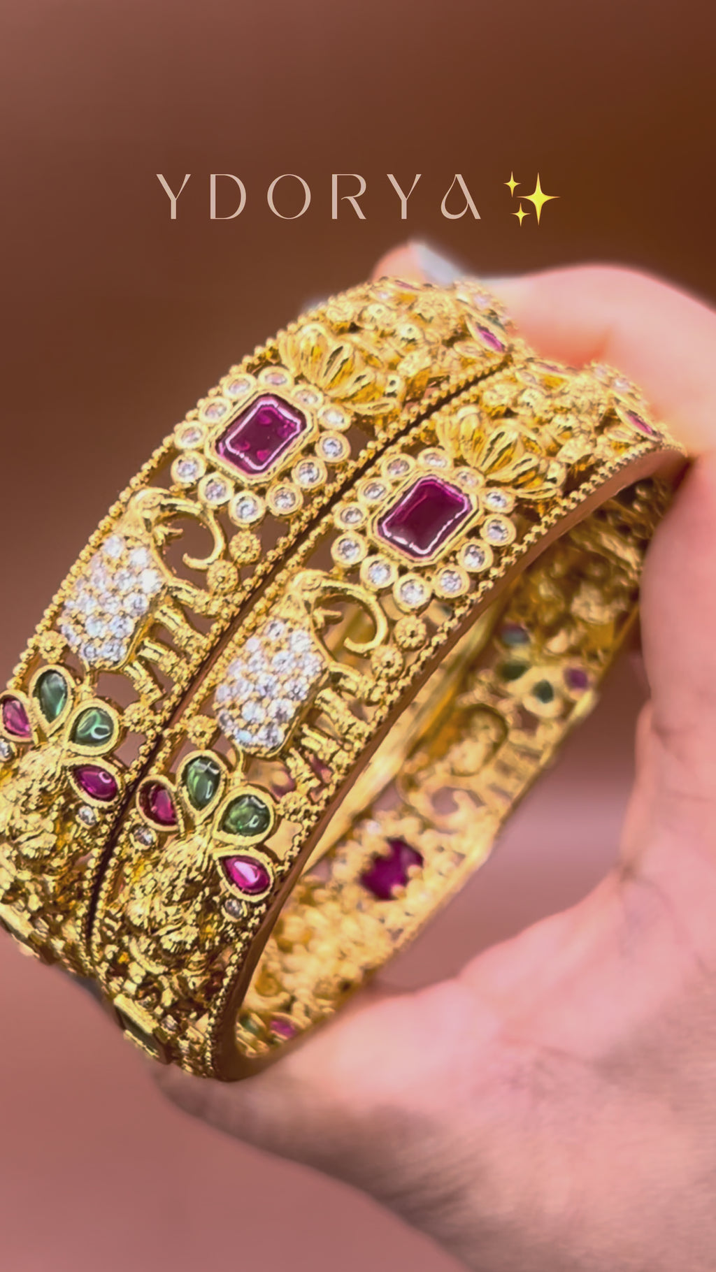 Heritage Lakshmi with stone Bangles BG-011