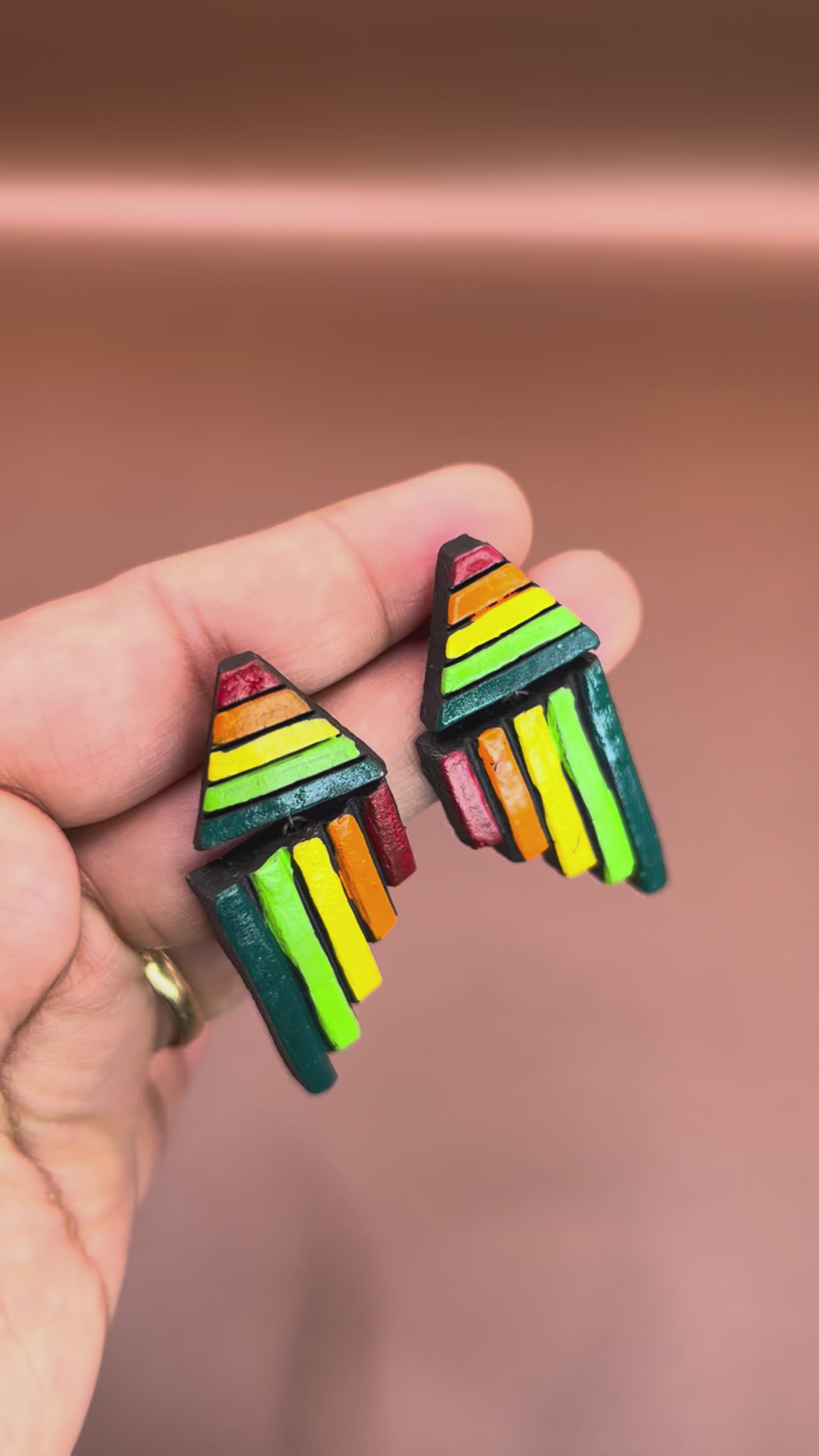 Vibrant Geometric Statement Earrings ET-004